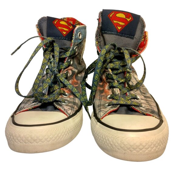 Converse All Star Shoes Superman High Top Men 5 Women 7 DC High Top Sneakers - Picture 14 of 16